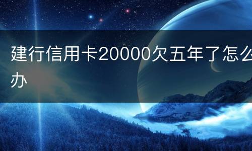 建行信用卡20000欠五年了怎么办