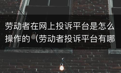 劳动者在网上投诉平台是怎么操作的（劳动者投诉平台有哪些?）