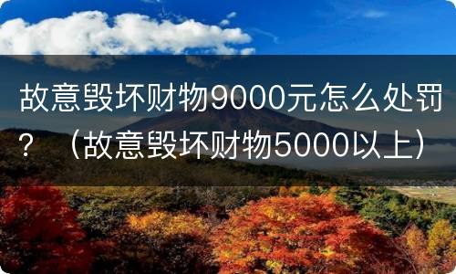 故意毁坏财物9000元怎么处罚？（故意毁坏财物5000以上）