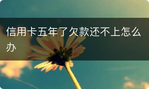 信用卡五年了欠款还不上怎么办