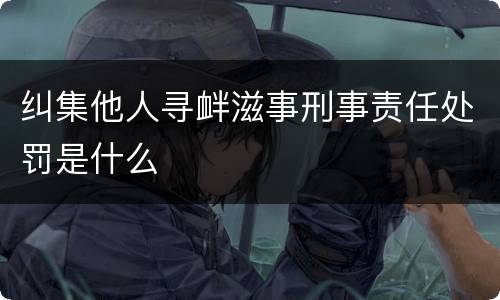 纠集他人寻衅滋事刑事责任处罚是什么