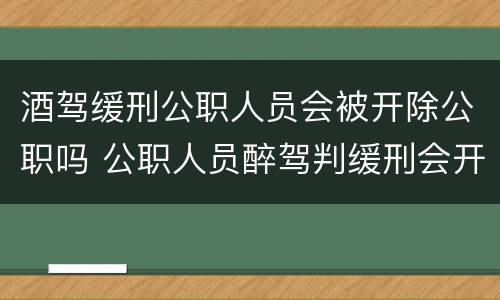 酒驾缓刑公职人员会被开除公职吗 公职人员醉驾判缓刑会开除公职吗