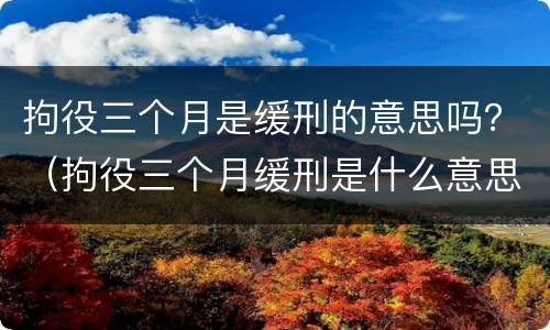 拘役三个月是缓刑的意思吗？（拘役三个月缓刑是什么意思）