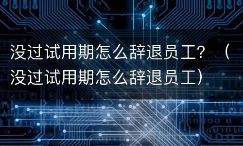 没过试用期怎么辞退员工？（没过试用期怎么辞退员工）