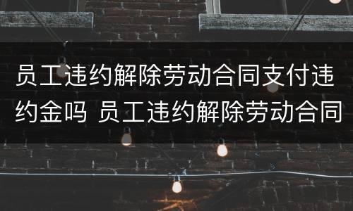 员工违约解除劳动合同支付违约金吗 员工违约解除劳动合同赔偿