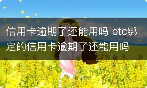 信用卡逾期了还能用吗 etc绑定的信用卡逾期了还能用吗