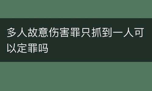 多人故意伤害罪只抓到一人可以定罪吗