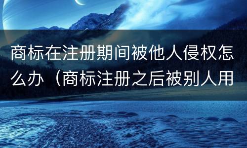 商标在注册期间被他人侵权怎么办（商标注册之后被别人用了怎么办）