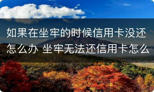 如果在坐牢的时候信用卡没还怎么办 坐牢无法还信用卡怎么办
