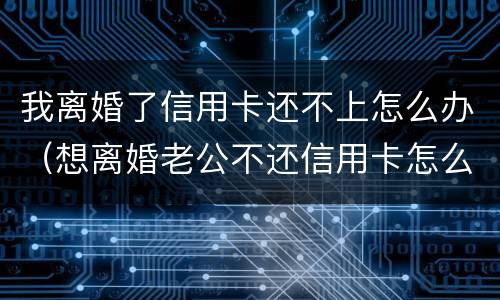 我离婚了信用卡还不上怎么办（想离婚老公不还信用卡怎么办）