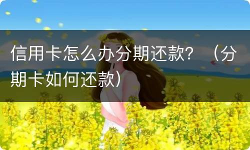 信用卡怎么办分期还款？（分期卡如何还款）