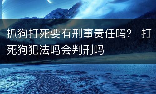 抓狗打死要有刑事责任吗？ 打死狗犯法吗会判刑吗