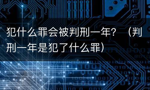 犯什么罪会被判刑一年？（判刑一年是犯了什么罪）