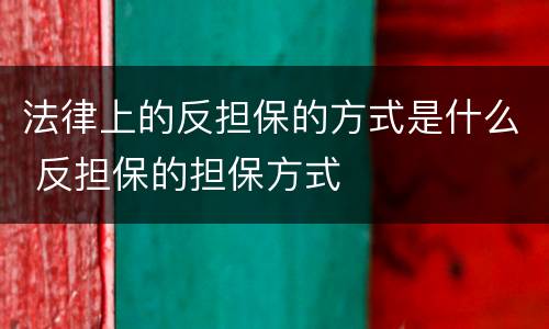 法律上的反担保的方式是什么 反担保的担保方式