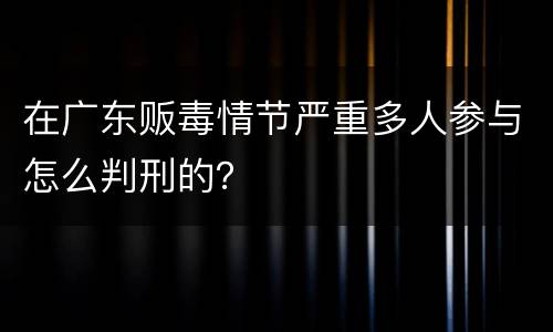 在广东贩毒情节严重多人参与怎么判刑的？