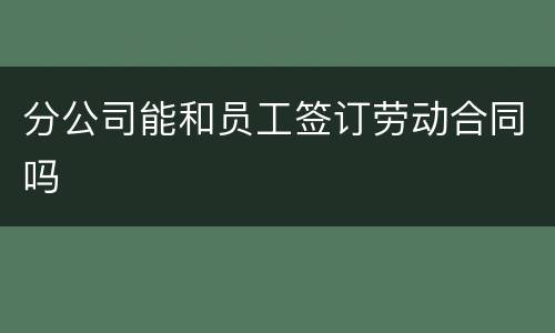分公司能和员工签订劳动合同吗