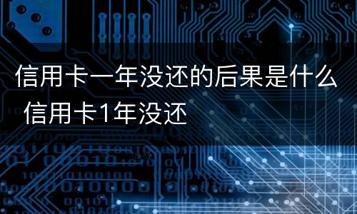 信用卡一年没还的后果是什么 信用卡1年没还