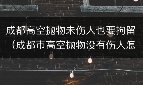 成都高空抛物未伤人也要拘留（成都市高空抛物没有伤人怎么处罚）