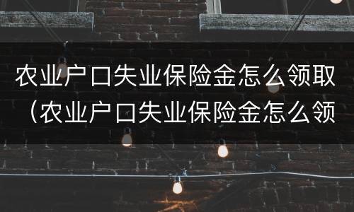 农业户口失业保险金怎么领取（农业户口失业保险金怎么领取的）