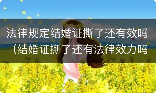 法律规定结婚证撕了还有效吗（结婚证撕了还有法律效力吗）