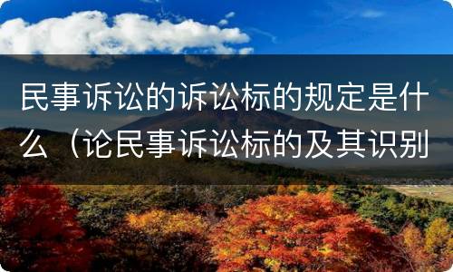 民事诉讼的诉讼标的规定是什么（论民事诉讼标的及其识别标准）