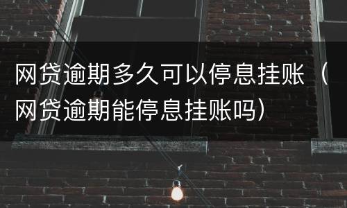网贷逾期多久可以停息挂账（网贷逾期能停息挂账吗）