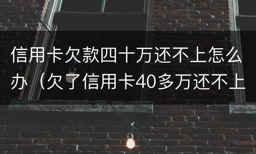 信用卡欠款四十万还不上怎么办（欠了信用卡40多万还不上怎么办）