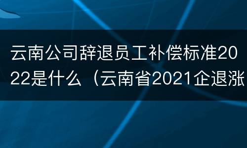 云南公司辞退员工补偿标准2022是什么（云南省2021企退涨工资标准）