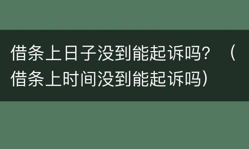借条上日子没到能起诉吗？（借条上时间没到能起诉吗）