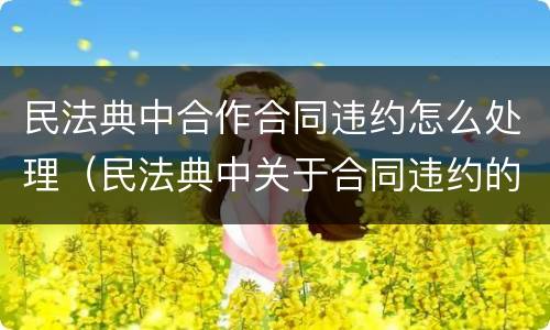 民法典中合作合同违约怎么处理（民法典中关于合同违约的相关问题）
