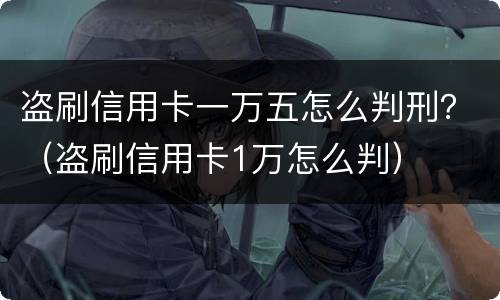 盗刷信用卡一万五怎么判刑？（盗刷信用卡1万怎么判）