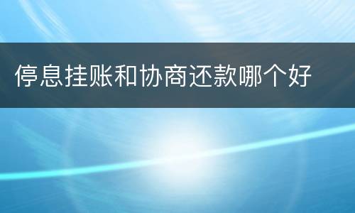 停息挂账和协商还款哪个好