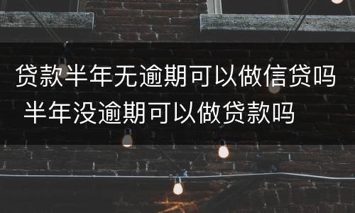 贷款半年无逾期可以做信贷吗 半年没逾期可以做贷款吗