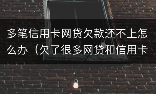 多笔信用卡网贷欠款还不上怎么办（欠了很多网贷和信用卡怎么办）