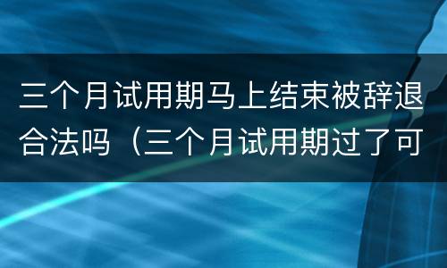 三个月试用期马上结束被辞退合法吗（三个月试用期过了可以辞退吗）