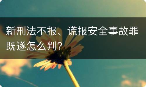 新刑法不报、谎报安全事故罪既遂怎么判?