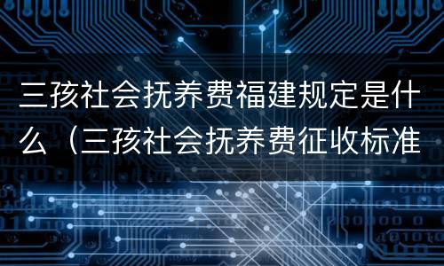 三孩社会抚养费福建规定是什么（三孩社会抚养费征收标准）
