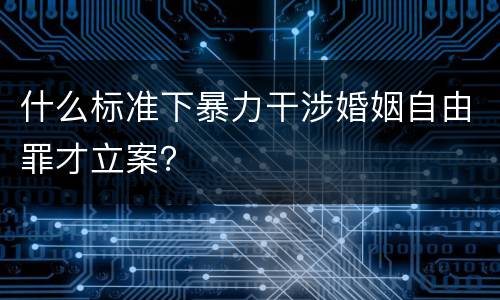 什么标准下暴力干涉婚姻自由罪才立案？