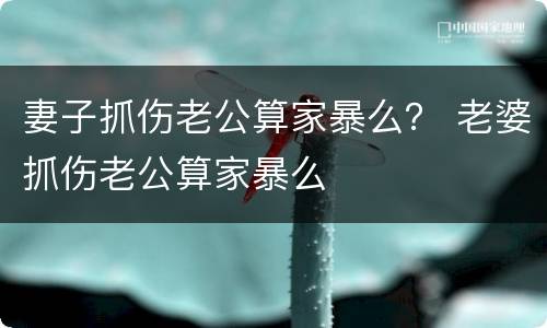 妻子抓伤老公算家暴么？ 老婆抓伤老公算家暴么