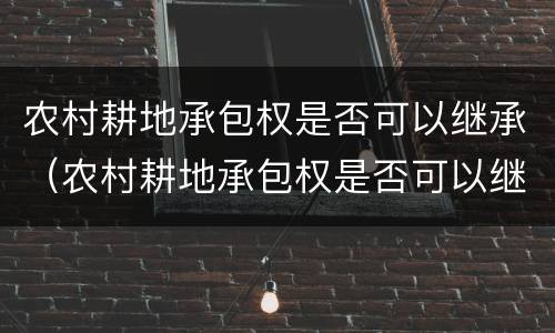 农村耕地承包权是否可以继承（农村耕地承包权是否可以继承给子女）