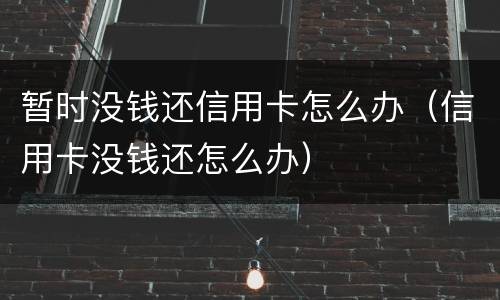暂时没钱还信用卡怎么办（信用卡没钱还怎么办）