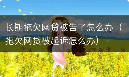 长期拖欠网贷被告了怎么办（拖欠网贷被起诉怎么办）