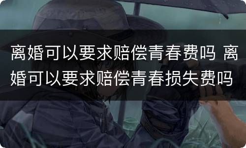 离婚可以要求赔偿青春费吗 离婚可以要求赔偿青春损失费吗