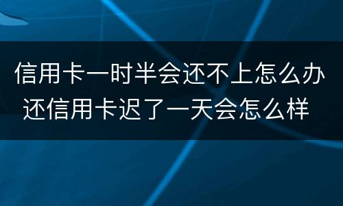 信用卡一时半会还不上怎么办 还信用卡迟了一天会怎么样