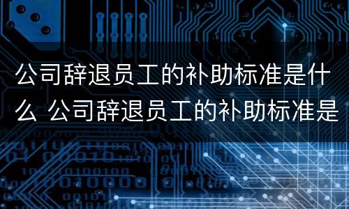 公司辞退员工的补助标准是什么 公司辞退员工的补助标准是什么呢