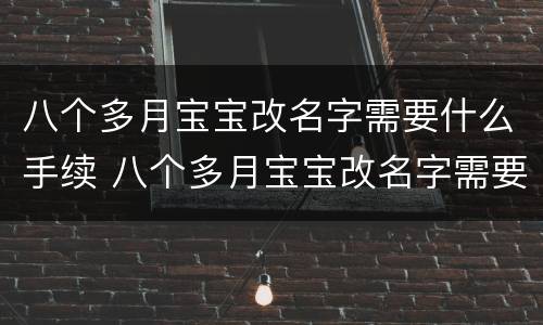 八个多月宝宝改名字需要什么手续 八个多月宝宝改名字需要什么手续和证件