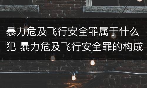 暴力危及飞行安全罪属于什么犯 暴力危及飞行安全罪的构成要件