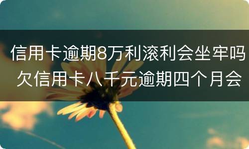 信用卡逾期8万利滚利会坐牢吗 欠信用卡八千元逾期四个月会不会坐牢