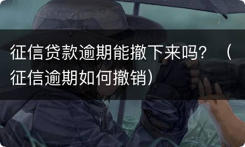 征信贷款逾期能撤下来吗？（征信逾期如何撤销）