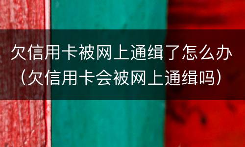 欠信用卡被网上通缉了怎么办（欠信用卡会被网上通缉吗）